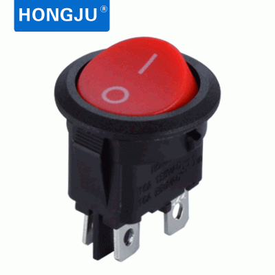 防水防火圆形船型开关 尼龙66 10A/125V3脚圆形翘板开关 厂家直销图2