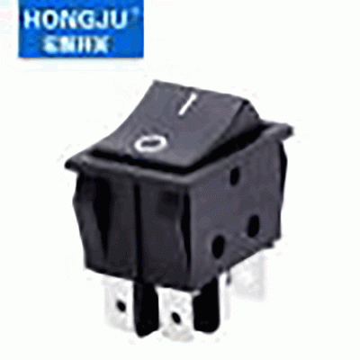 HONGJU宏聚 产销翘板32*25四脚两档 全黑 船型开关带认证图3