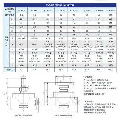 定制无间隙球铰大负载可调节间隙图2
