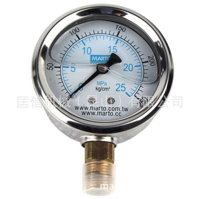 气缸压力表充油不锈钢y-100机械耐震k\m油压表轴向600kg液压耐震图5
