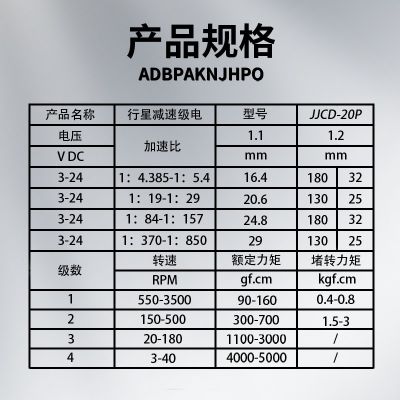 20mm微型直流行星减速电机有刷无刷大扭力齿轮智能晾衣架衣架马达图3