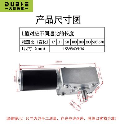 5840-31ZY涡轮蜗杆直流减速电机12v24调速自锁齿轮大 扭矩双轴马达图2