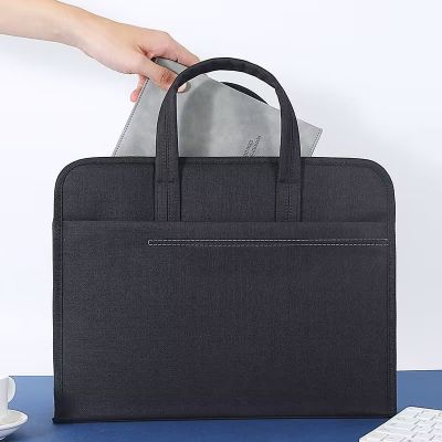 明胜达8552双层拉链袋商务手提资料袋会议文件袋加宽加大文件包图4