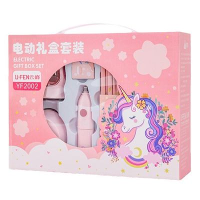 云峰电动文具套装小学生耐用电动削笔刀小巧便携转笔刀礼送礼礼盒图4