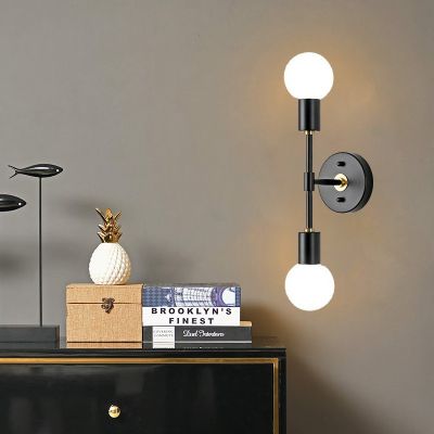 亚马逊爆款美式双头壁灯led爱迪生简约铁艺灯具浴室卫生间wayfair图2