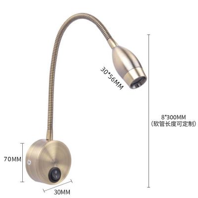 欧式床头灯LED射灯KLZ032A无主灯卧室灯酒店客房阅读灯软管射灯图2