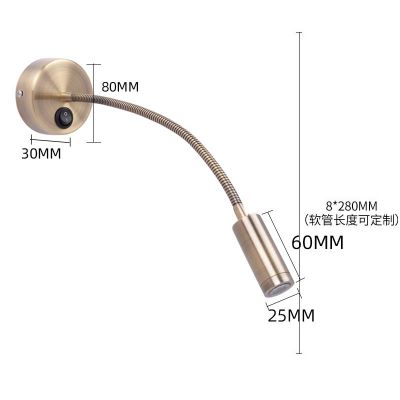 欧式led床头灯宾馆LED射灯KS025B-2卧室灯酒店客房阅读灯软管射灯图2