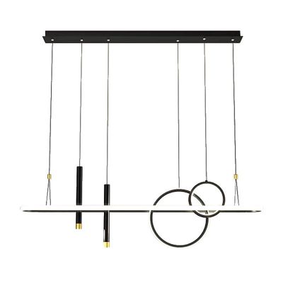 北欧餐厅吊灯简约个性大气咖啡厅吧台灯后现代 LED装饰灯具带射灯图5