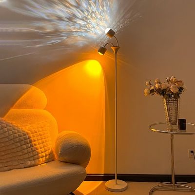 日落灯北欧氛围灯客厅高级感落地灯网红水波纹防眩立式卧室客厅灯图3