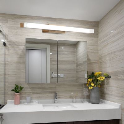 北欧led镜前灯实木镜柜化妆梳妆台防水防雾洗手间简约现代日式灯图4