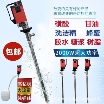 手提油桶泵 电动抽液泵调速齿轮高粘度插桶泵 机油甘油D96油桶泵图3