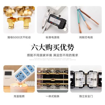 厂家批发插座带安全门多孔插板带线办公家用宿舍插排多功 能排插图4
