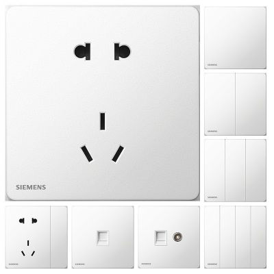 批发西门子开关插座睿宸象牙白五孔带开关二三插家用86面板暗装图3