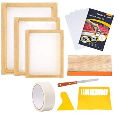 丝网印刷入门设备套件木质印刷框架印刷刮刀喷墨透明薄膜面膜胶带图4