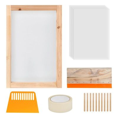 丝网印刷套件手工diy入门六件套木质丝印框架、刮刀喷墨透明膜等图2