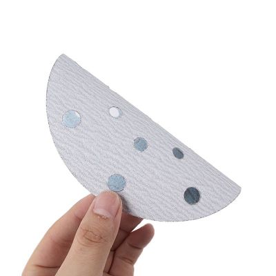 圆形植绒白砂 6寸17孔干磨砂纸 圆形砂盘气动抛光砂皮白砂150MM图4