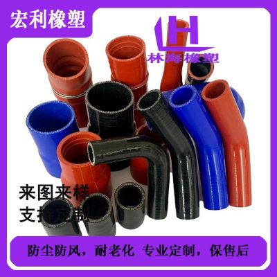 汽车硅胶管中冷连接管耐高温高压夹布驼峰波纹钢丝管进气硅胶管图3