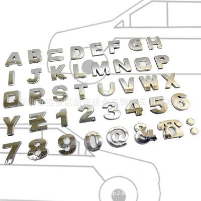 跨境热卖汽车3D字母车贴英文字母车标数字符号组合个性装饰改装贴图3