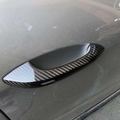 适用于保时捷Panamera 971碳纤维门拉手 帕拉梅拉干碳外门拉手壳图4