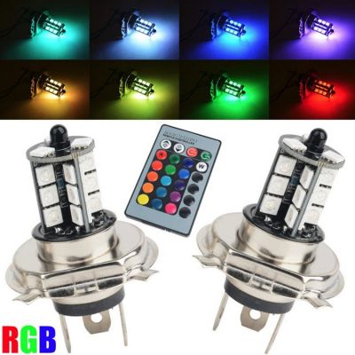 led雾灯 H7 H4 H8 H11 9005 9006 5050 27SMD RGB 带遥控爆闪七彩图5