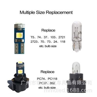 速卖通汽车LED高亮T5 3030-3SMD仪表灯套装T5灯座头100件 亚马逊图2