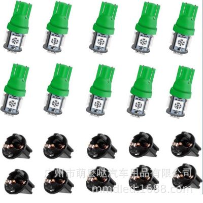 速卖通汽车LEDT10 5050-5SMD示宽灯套装T10灯座头仪表灯亚马逊W5W图2