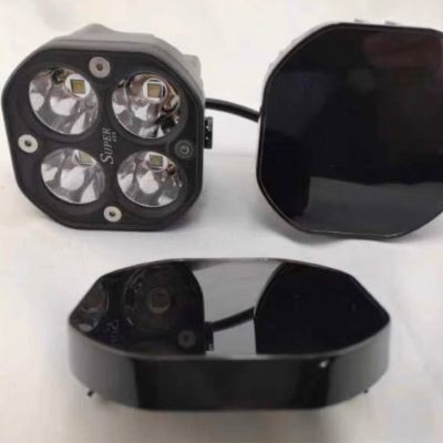通用四叶草黑色遮光汽车3寸40W方灯4LED工作灯面盖越野车射灯灯罩图3