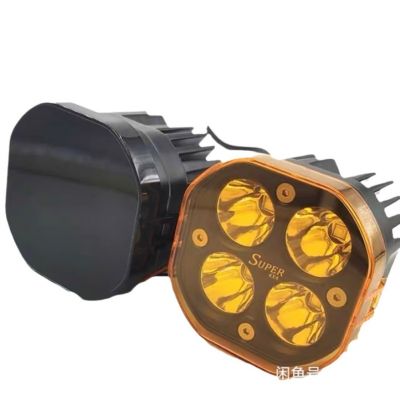 通用四叶草黑色遮光汽车3寸40W方灯4LED工作灯面盖越野车射灯灯罩图5