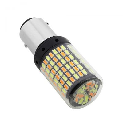 1157 双色LED 刹车灯倒车灯 T20 3157 汽车灯168smd 白黄带转向图2