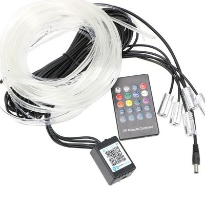 光纤led光导氛围灯七彩发光线 一拖五手机app车内仪表音乐气氛灯图1