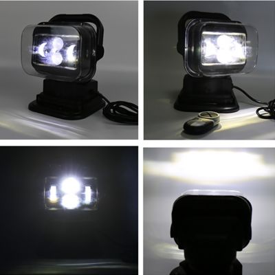 车载遥控探照灯 LED搜索灯 30W50W60W 360°旋转船用越野车吸顶灯图2