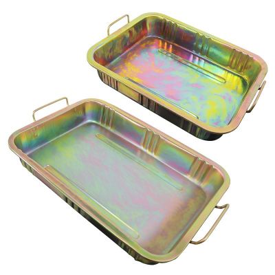 大中小号加厚汽车维修接油盆废机油接油盘零件清洗盘铁镀锌油盆图5