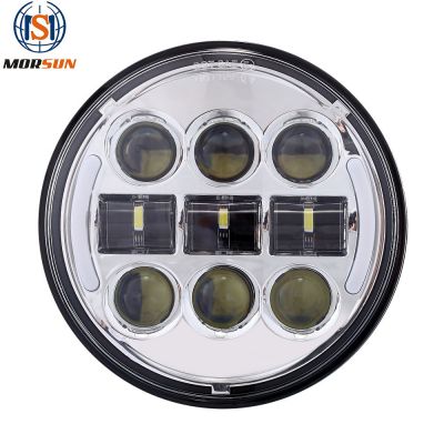 承光电子 5.75寸哈雷led摩托车大灯 45W前大灯机车改装双色前照灯图2