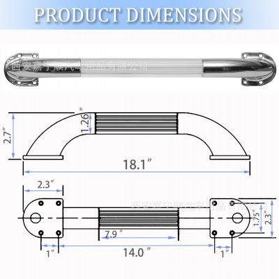 房车辅助扶手上车扶手通用改装拖车拖挂旅居配件拉手带LED蓝色灯图3