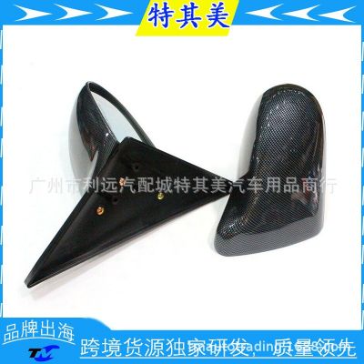 适用思域1992-1995 EG 1996-2000 EK SPOON改装后视镜 黑色碳纤纹图2