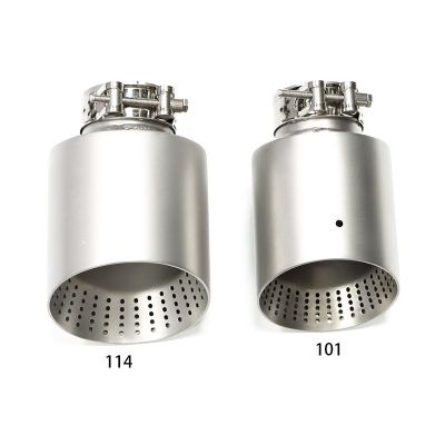 适用汽车排气管改装通用车型磨砂网孔不锈钢消音器高尔夫GTI尾喉图4