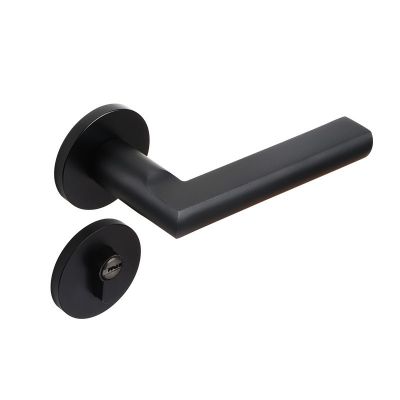 现代门锁室内卧室房门锁家用静音分体锁黑色木门锁门把手工程锁具图4