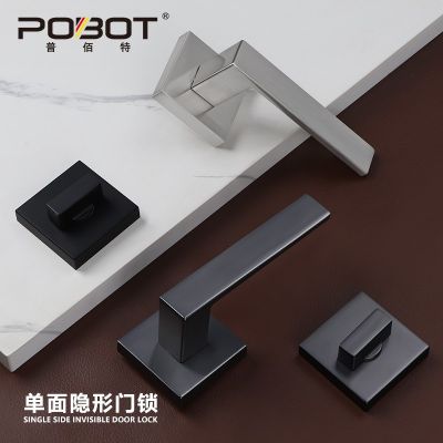 锌合金隐形门锁钥匙孔卧室背景墙双面锁木门锁室内暗门分体单面锁图4