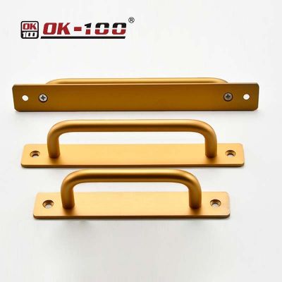 铝合金明装带螺丝门把手 现代简约鞋柜衣柜免钉胶柜门拉手批发图3