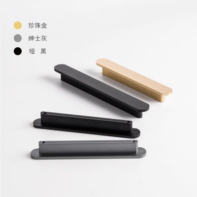 抽屉柜门拉手现代简约实心锌合金一字型圆头五金配件衣柜橱柜把手图2