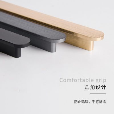 抽屉柜门拉手现代简约实心锌合金一字型圆头五金配件衣柜橱柜把手图3
