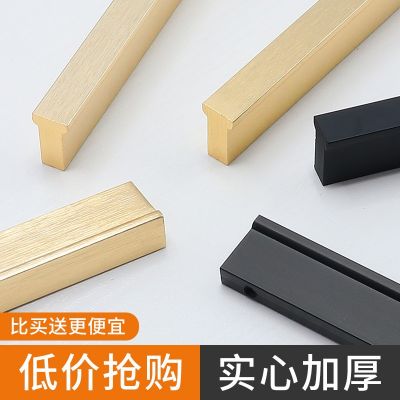 橱柜衣柜铝合金t型加长拉手简约家具五金黑色方形抽屉柜门把手图4