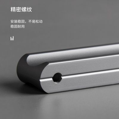 铝合金柜门拉手现代简约一字圆头轻奢金色抽屉衣柜橱柜鞋柜门把手图4