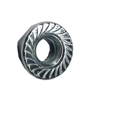 镀锌六角带齿防松防滑公英美制M3-M20细牙螺母 GB6177法兰面螺母图5