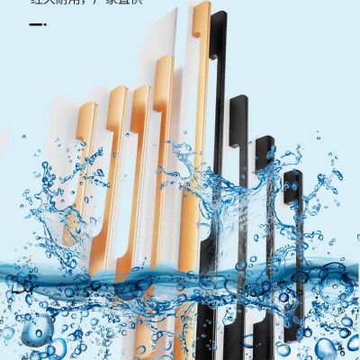 厂家直销现代简约铝合金拉手黑色金色鞋柜衣柜橱柜加长柜门拉手图4