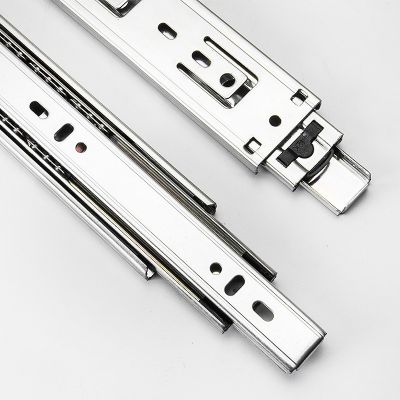 橱柜缓冲静音三节钢珠滑轨 衣柜镀锌冷轧钢三折抽屉轨道导轨图4