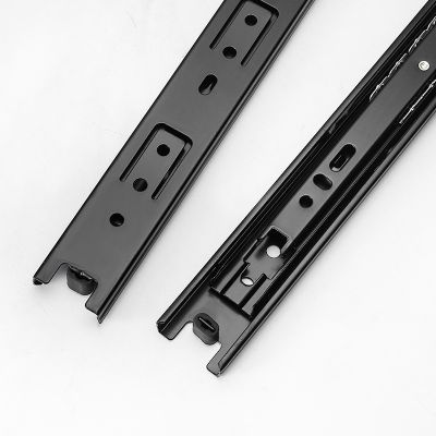 加工定制衣柜橱柜静音滑道滑轨 办公桌缓冲加厚三节抽屉轨道导轨图3