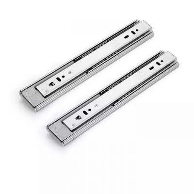 不锈钢反弹抽屉滑轨加厚钢珠消声三折导轨45宽静音阻尼缓冲跑道图4