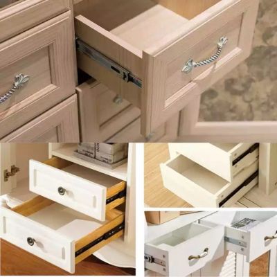 不锈钢反弹抽屉滑轨加厚钢珠消声三折导轨45宽静音阻尼缓冲跑道图5