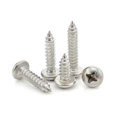 304不锈钢盘头PA螺钉紧固件YB845抛光洗白尖尾十字圆头自攻螺丝图2